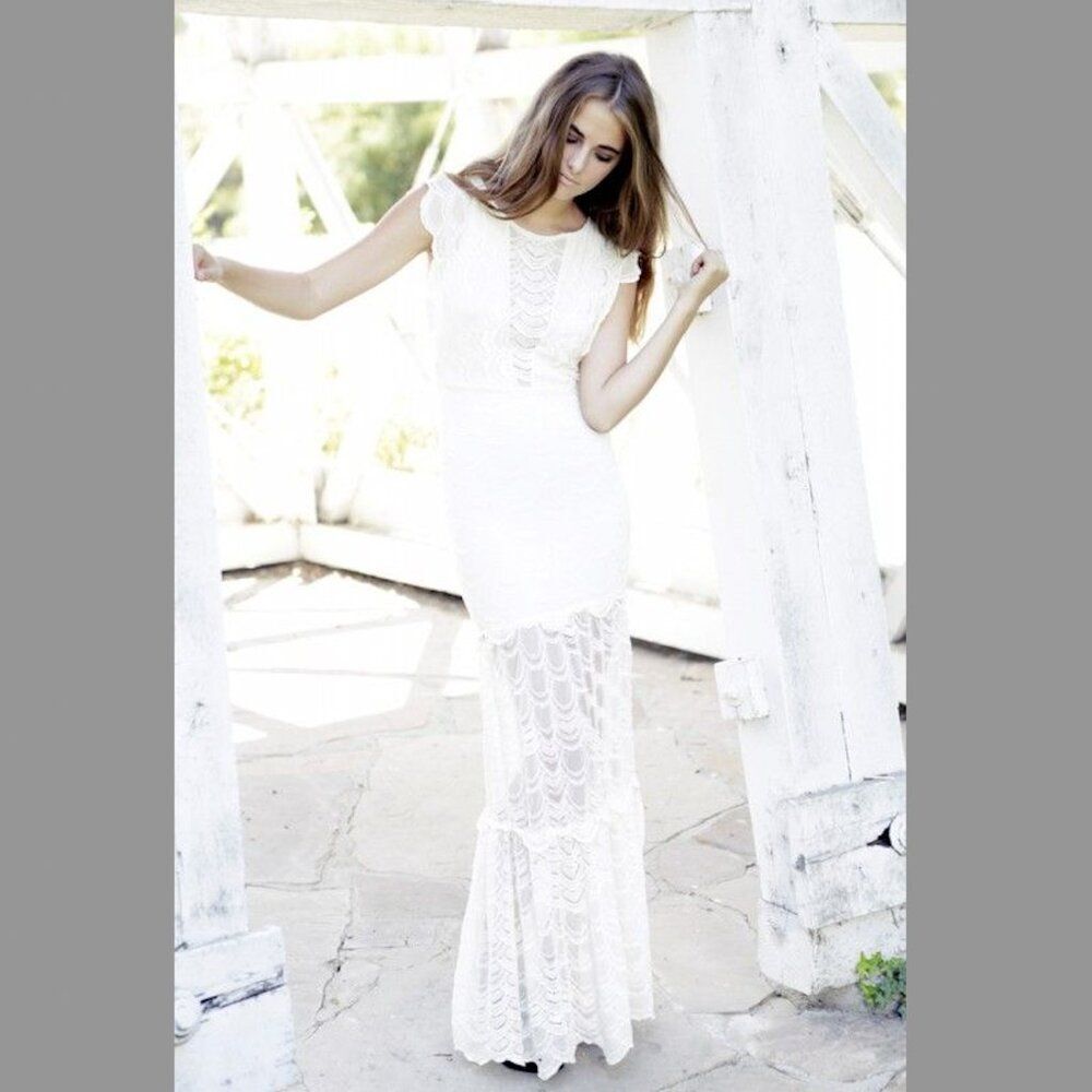 NWT White NightCap Clothing Victorian Lace Caletto Wedding Dress Long Boho XS/S - Picture 5 of 16